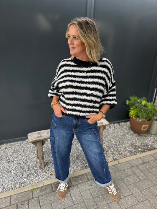 barrel jeans met stretch blauw