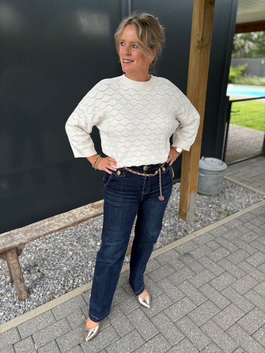 stretch jeans met riempje