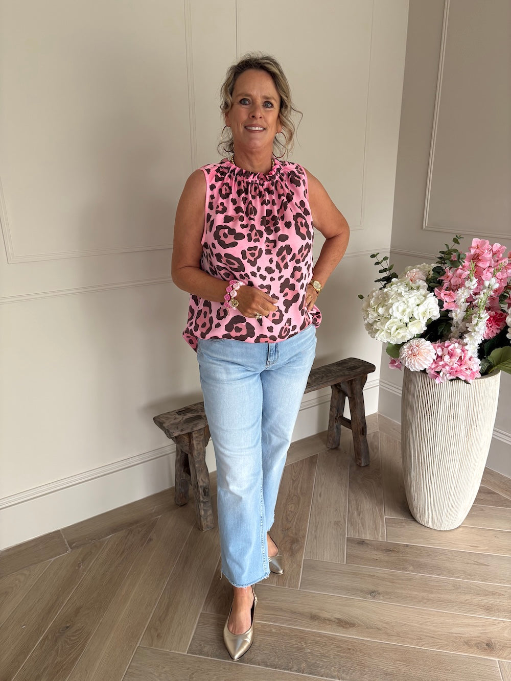 luipaardtop roze
