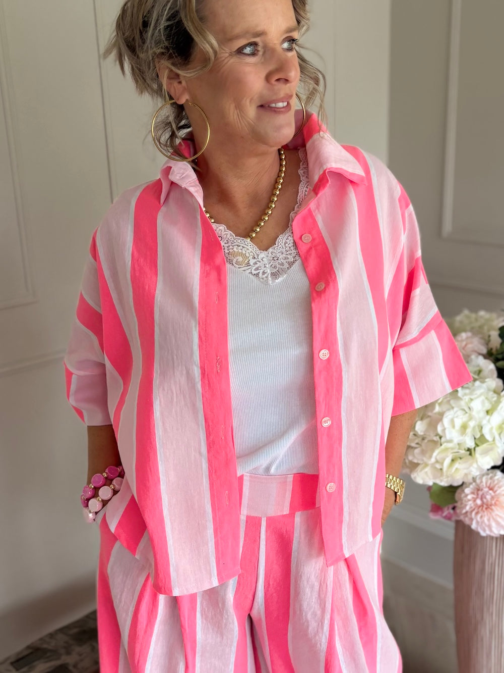 blouse neon strepen