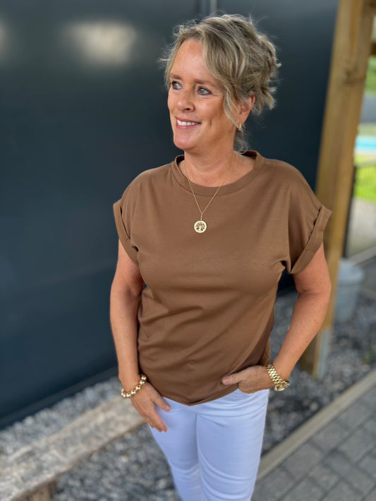 Basic t shirt camel