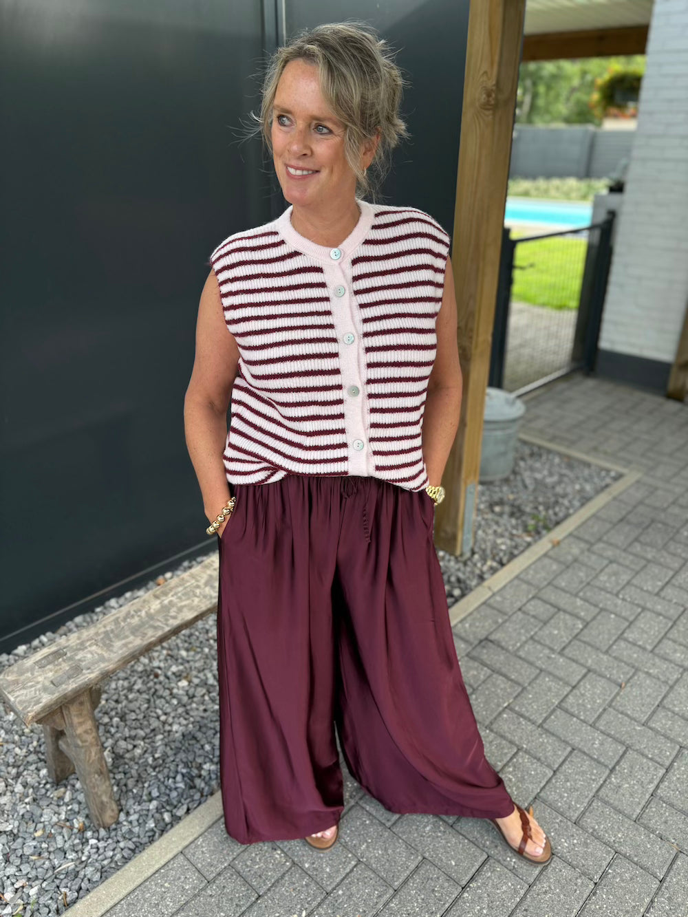Vestje mouwloos streep