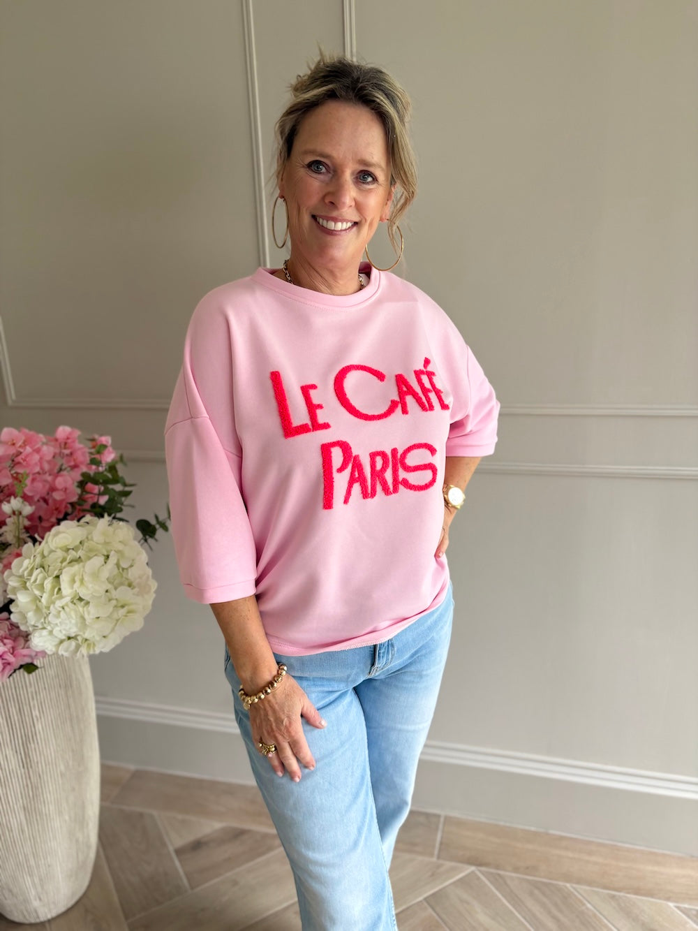 shirt roze le cafe Paris