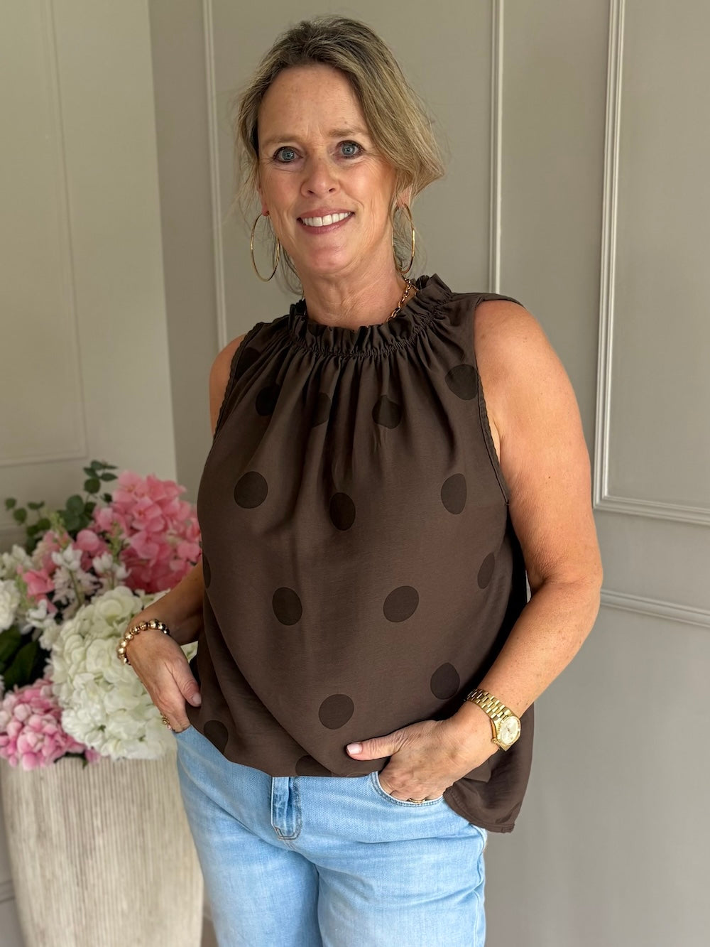 Top polka dot bruin