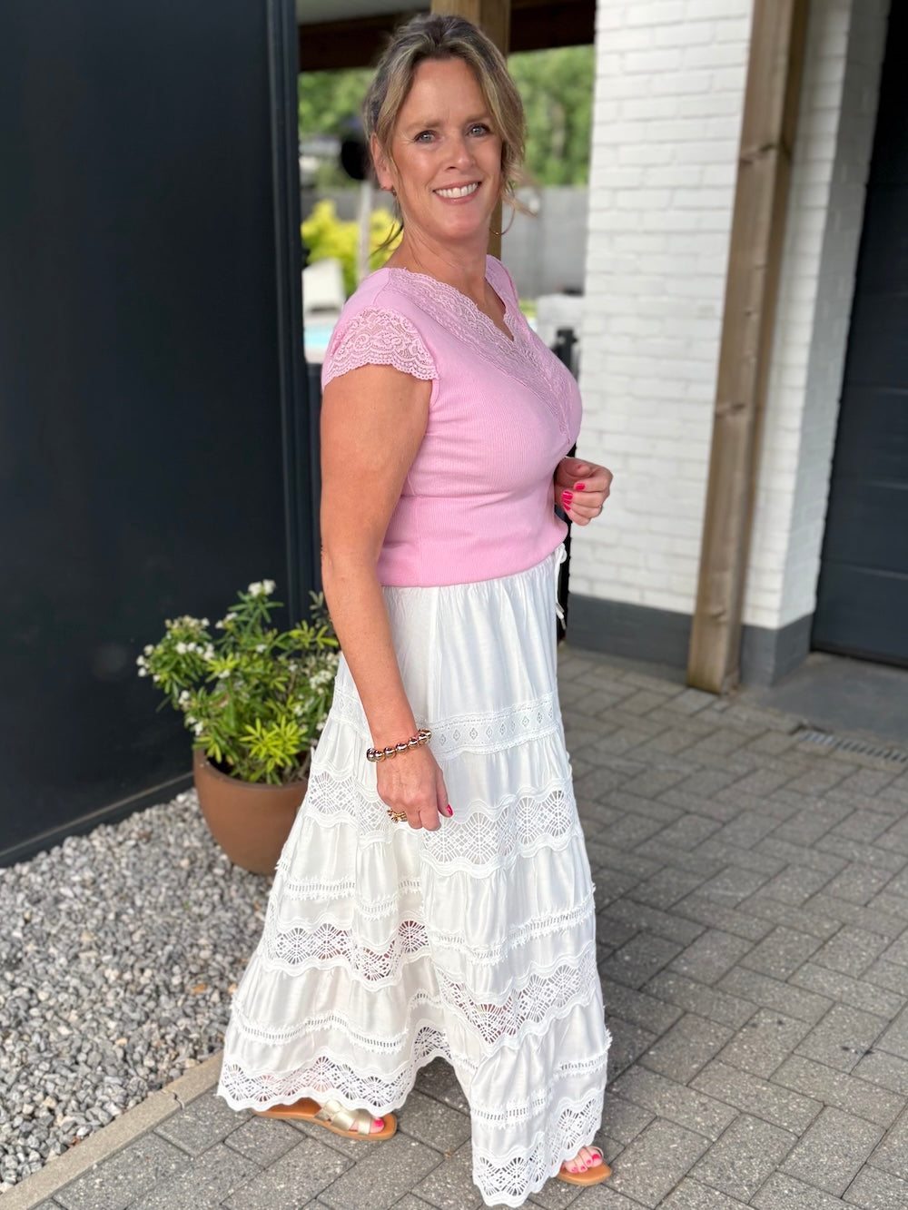 Rok met broderie details
