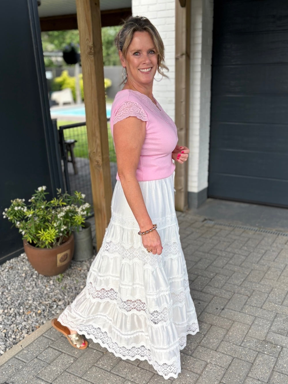 Rok met broderie details