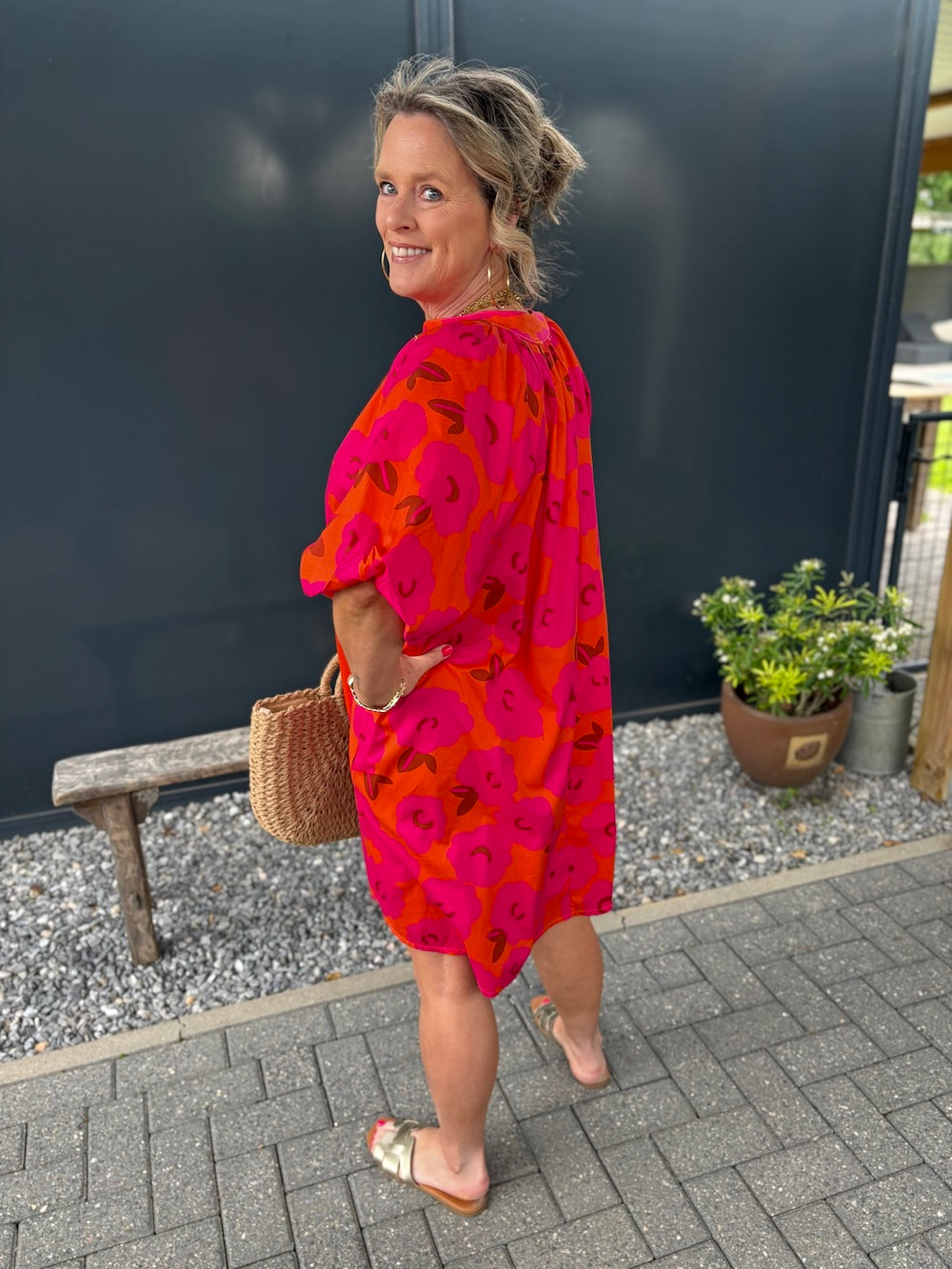 Zomerjurk gebloemd oversized!