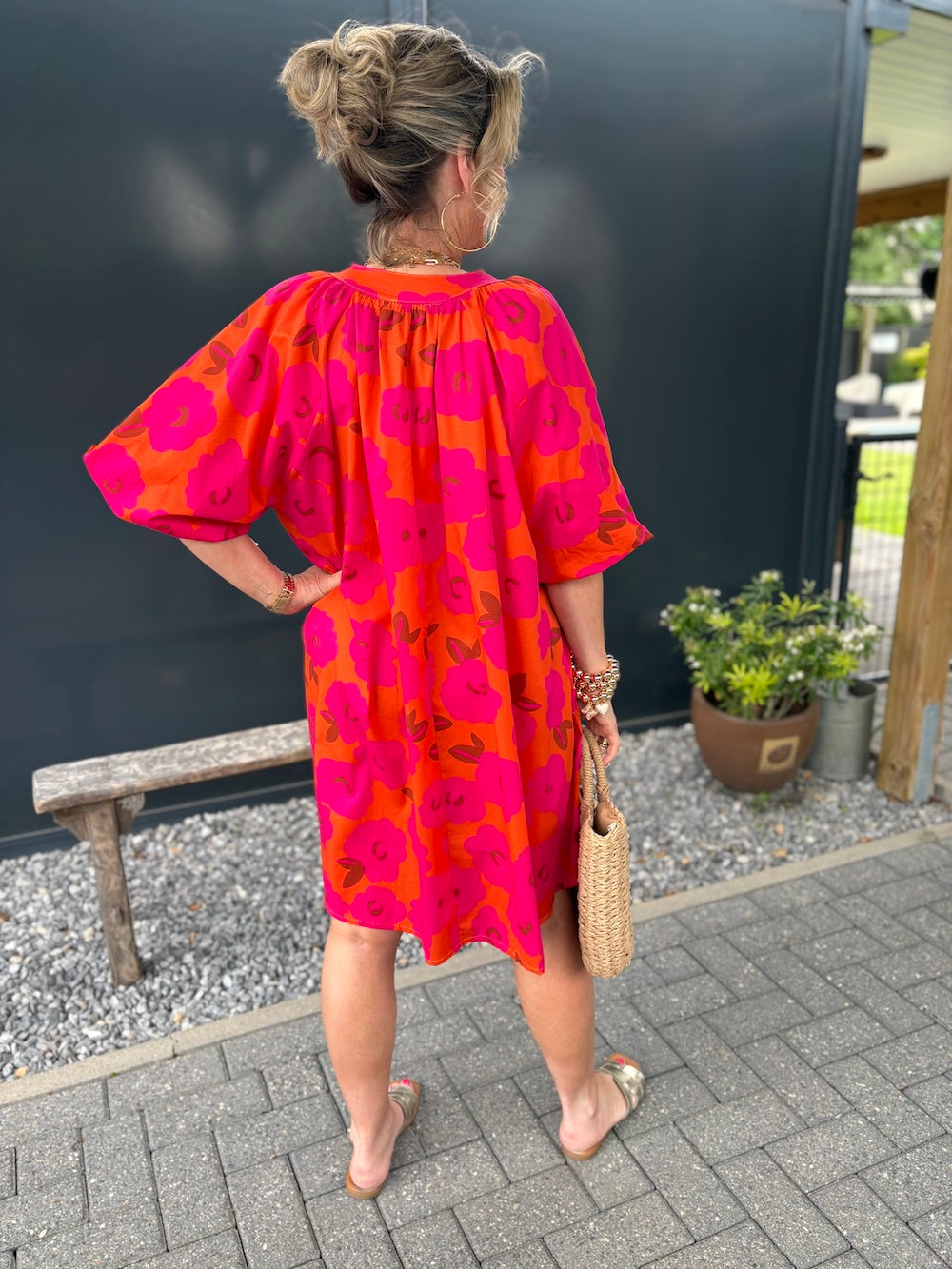 Zomerjurk gebloemd oversized!