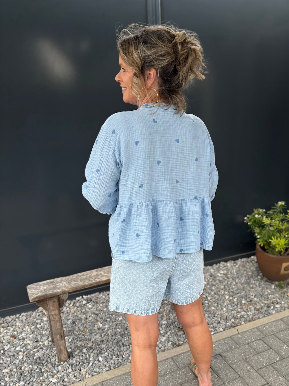 Blouse tetra met hartjes patroon