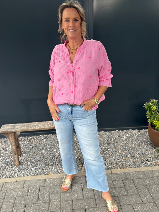 Blouse tetra met hartjes patroon