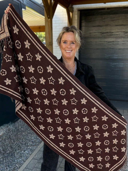 Designer style sjaal bruin