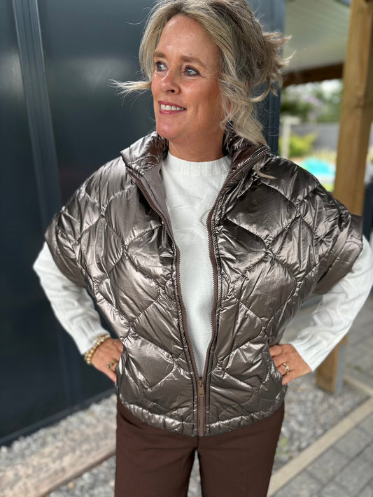 bodywarmer metallic taupe