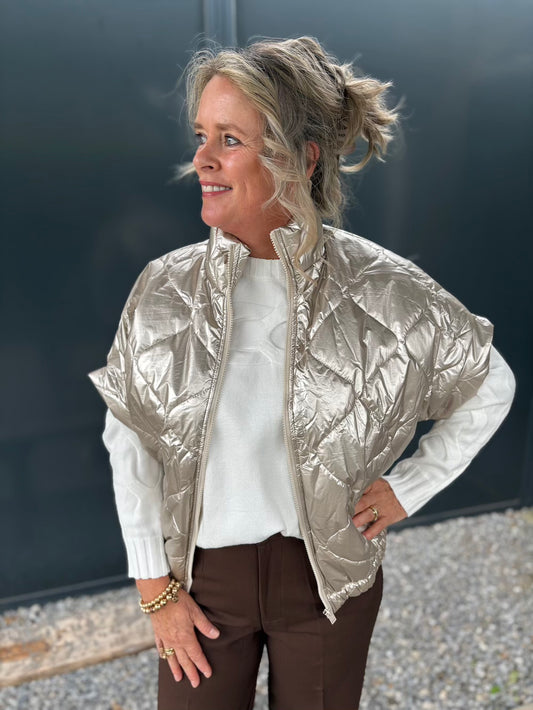 bodywarmer goud metallic