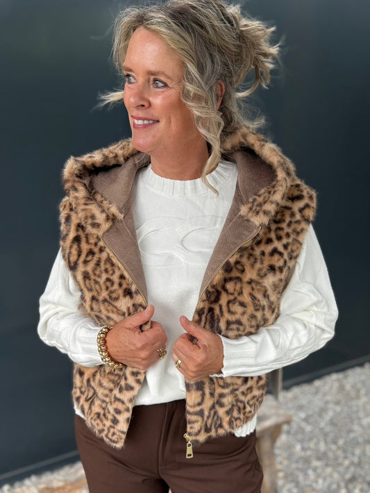 Bodywarmer luipaard