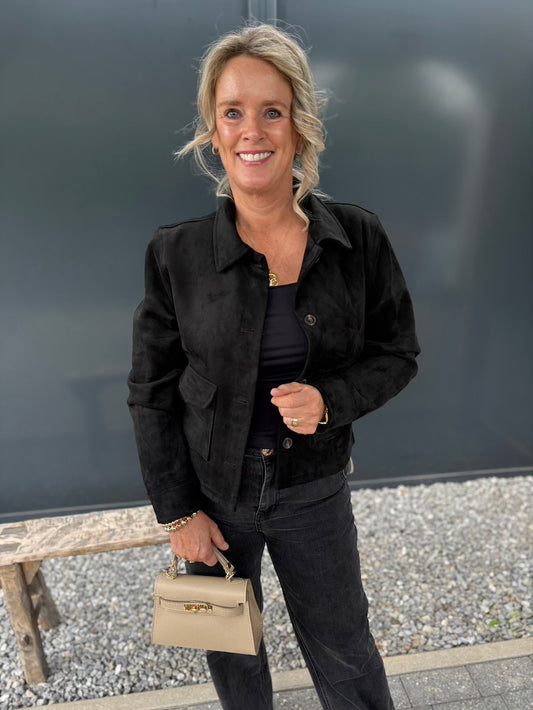 Jasje suedine zwart