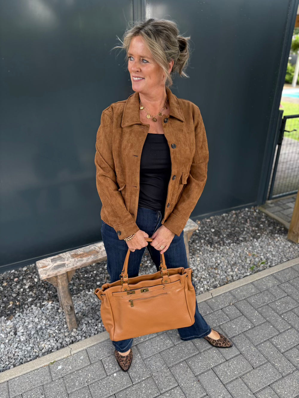 Jasje suedine camel