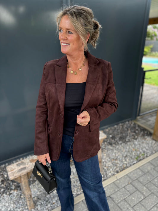 Blazer suedine bruin