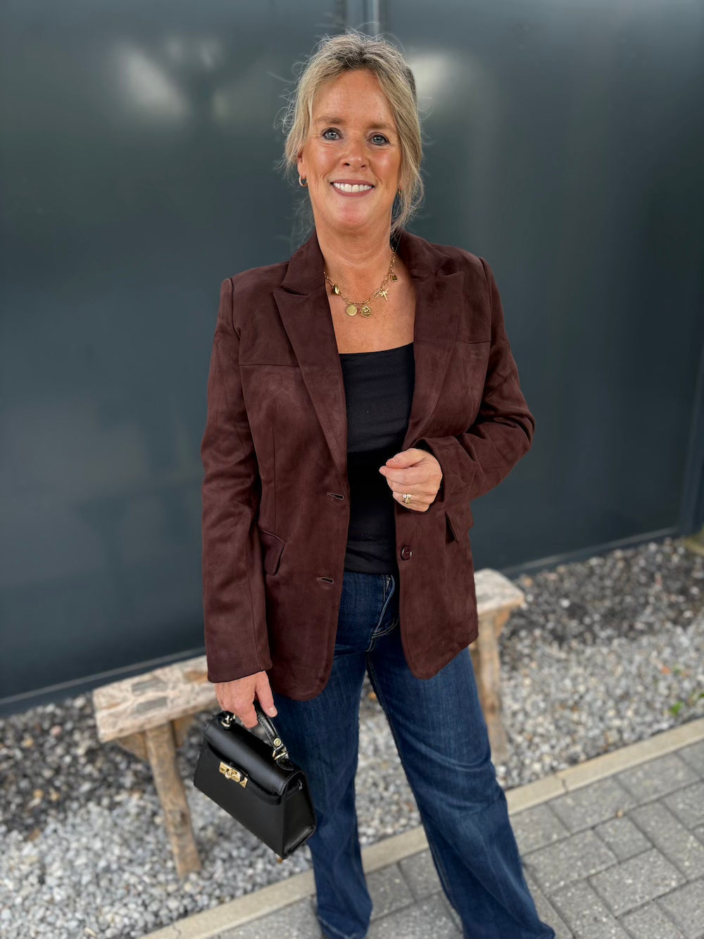 Blazer suedine bruin