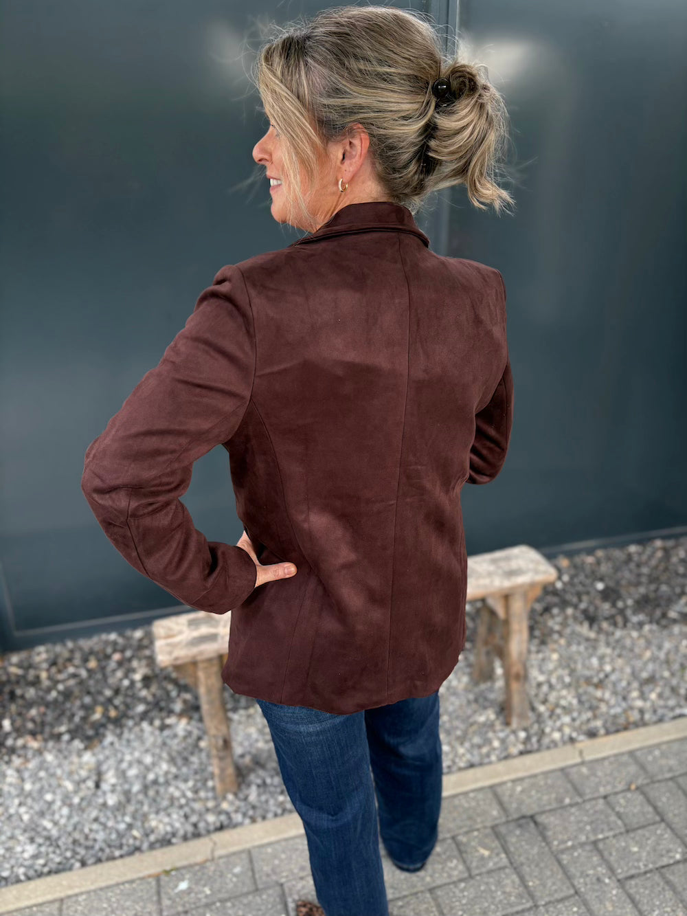Blazer suedine bruin