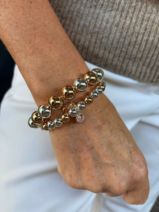 Armbanden elastisch zilver en goud
