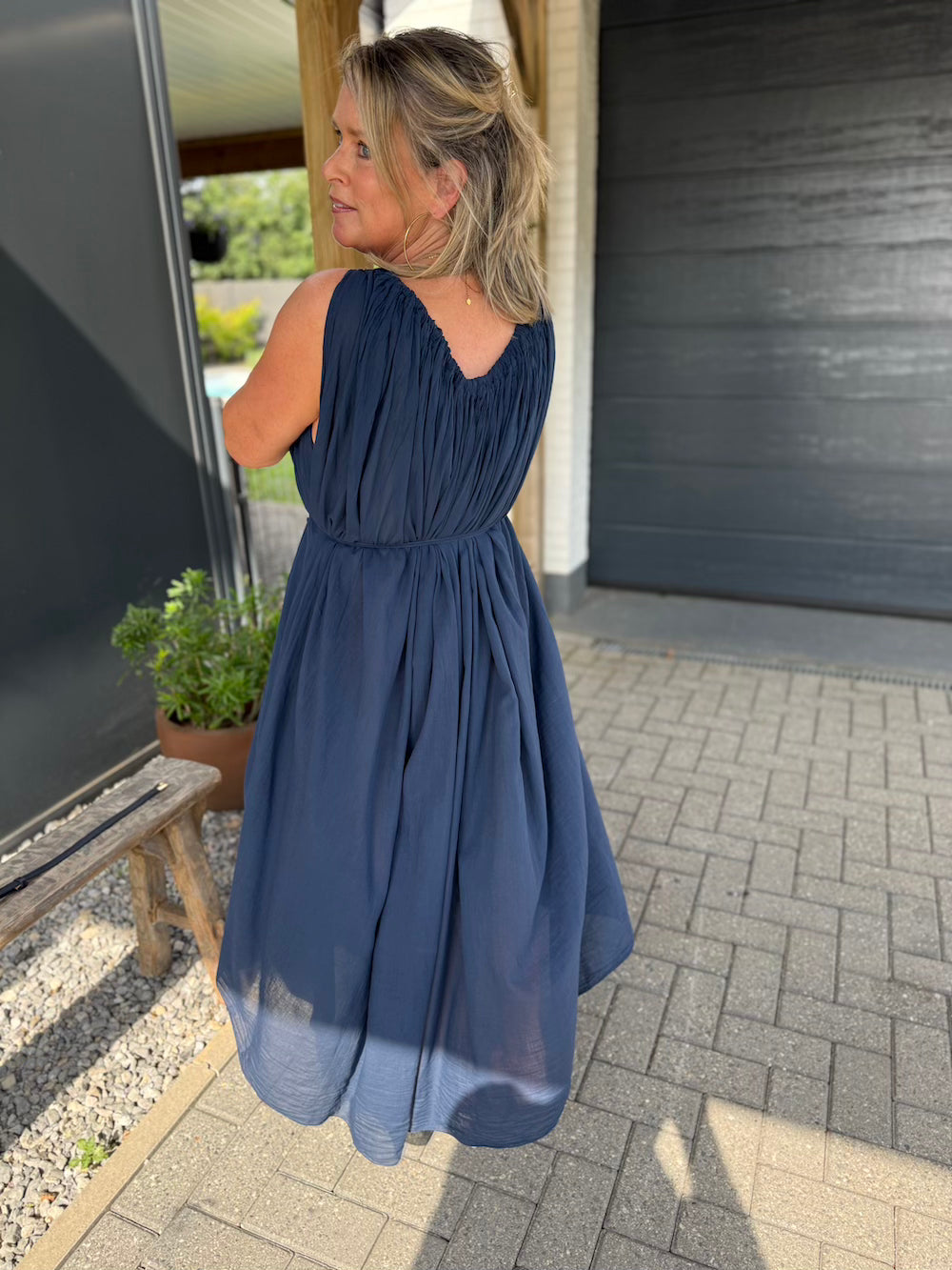 godinnen jurk marine blauw