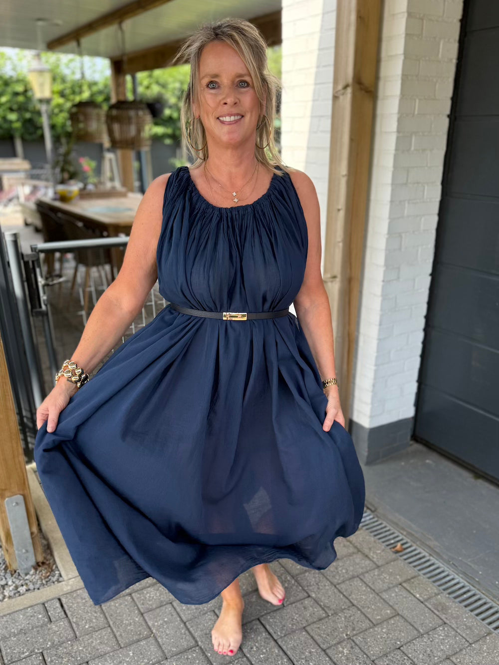 godinnen jurk marine blauw