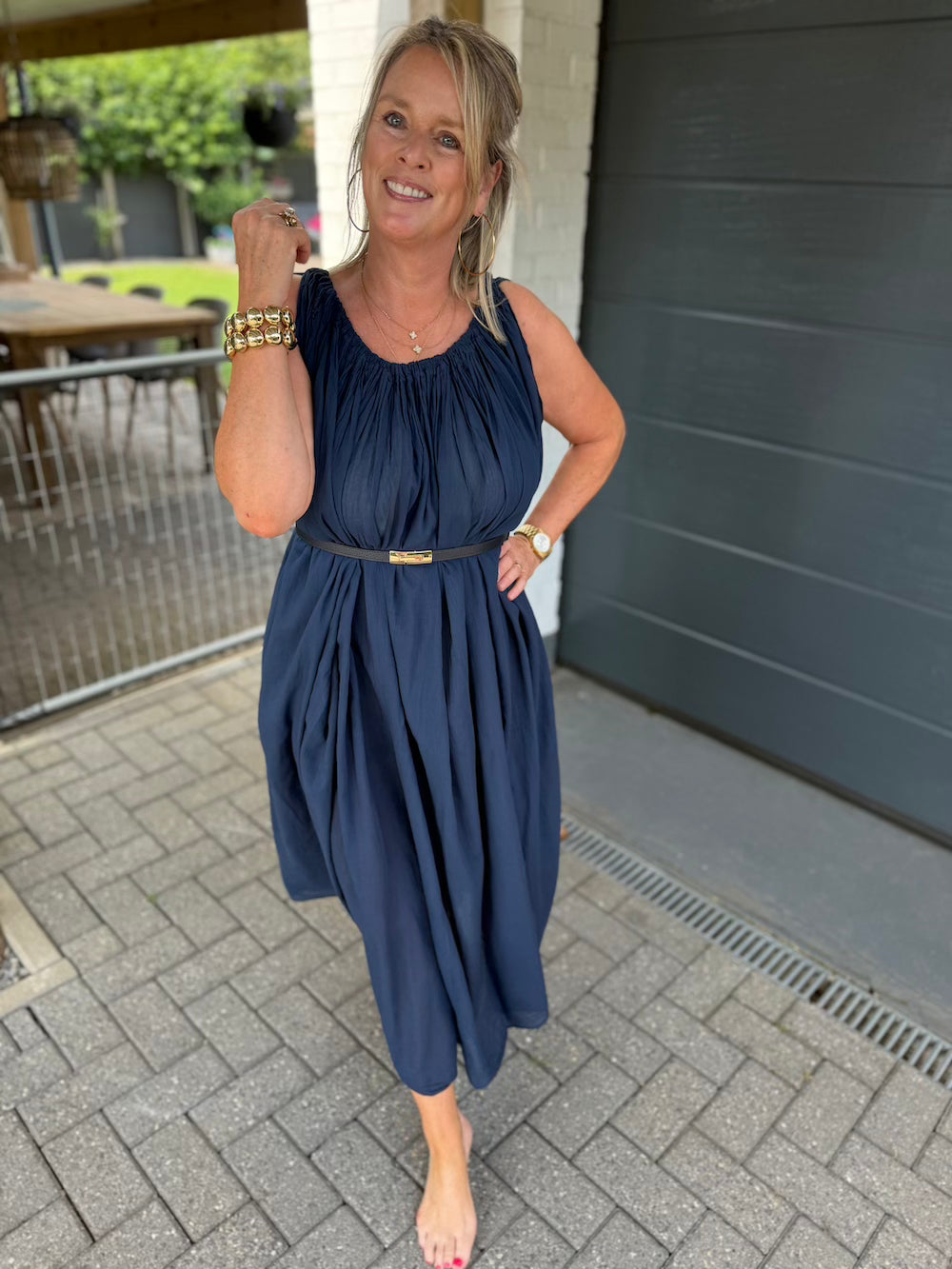 godinnen jurk marine blauw