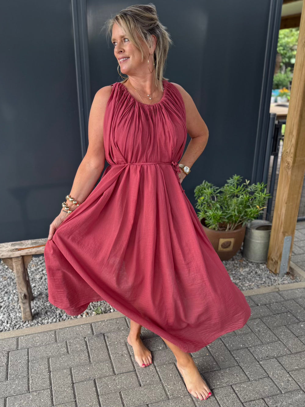 godinnen jurk marine bordeaux