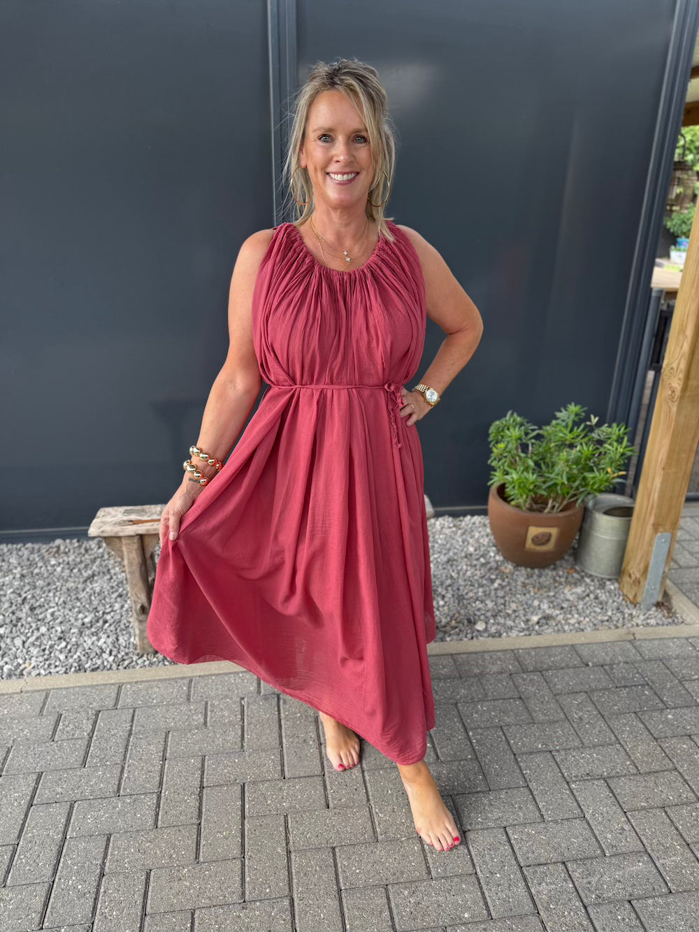 godinnen jurk marine bordeaux