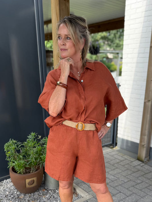 linnen set brique kleur