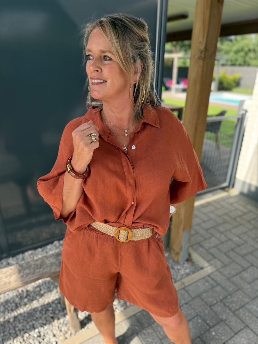 Linnen set brique
