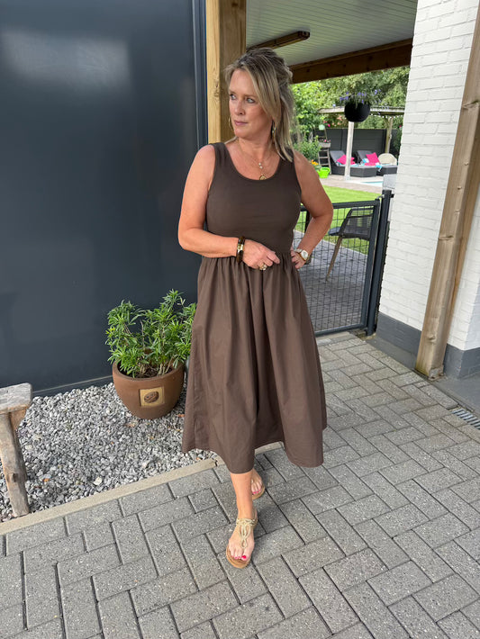 Jurkje katoen mouwloos met katoenen rok