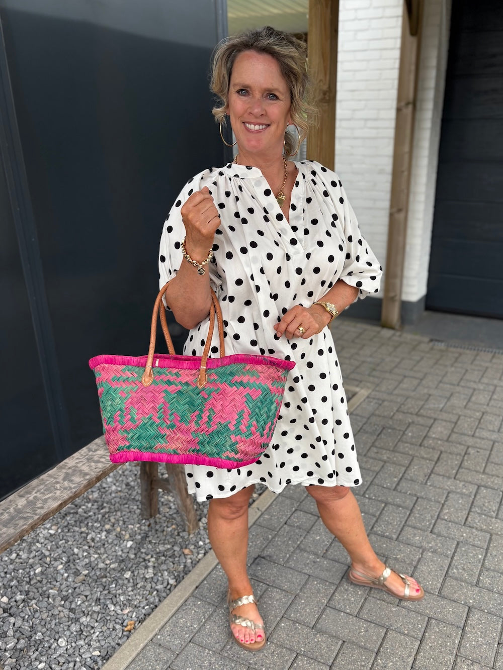 Jurkje polka dot wit