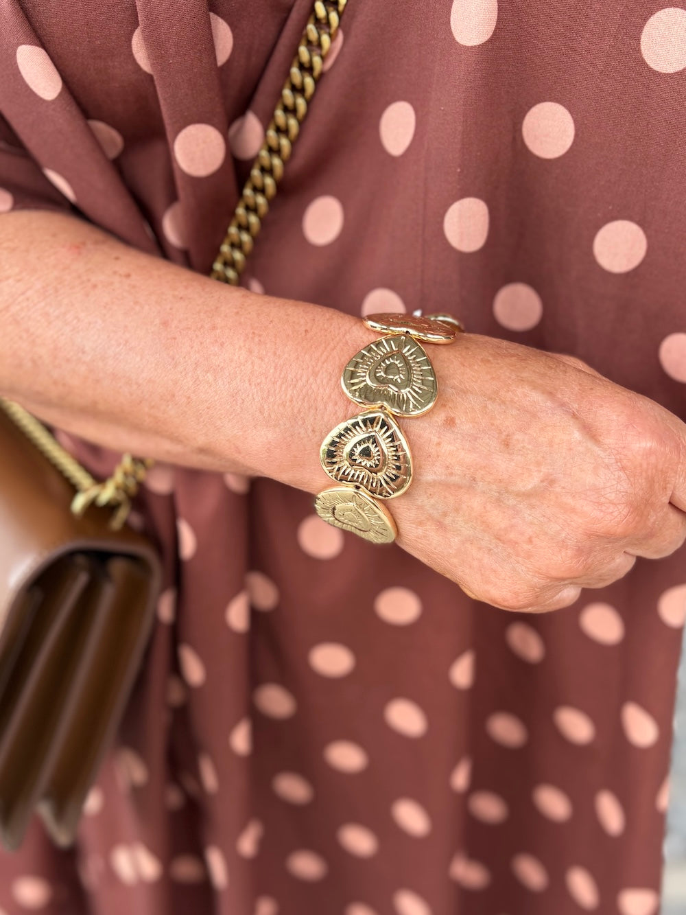 armband bewerkte hartjes