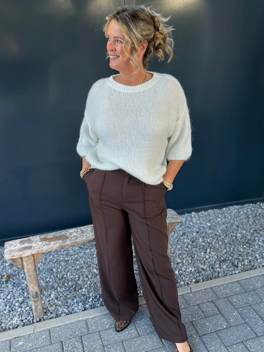 Trui met drie kwart  mouw en mohair