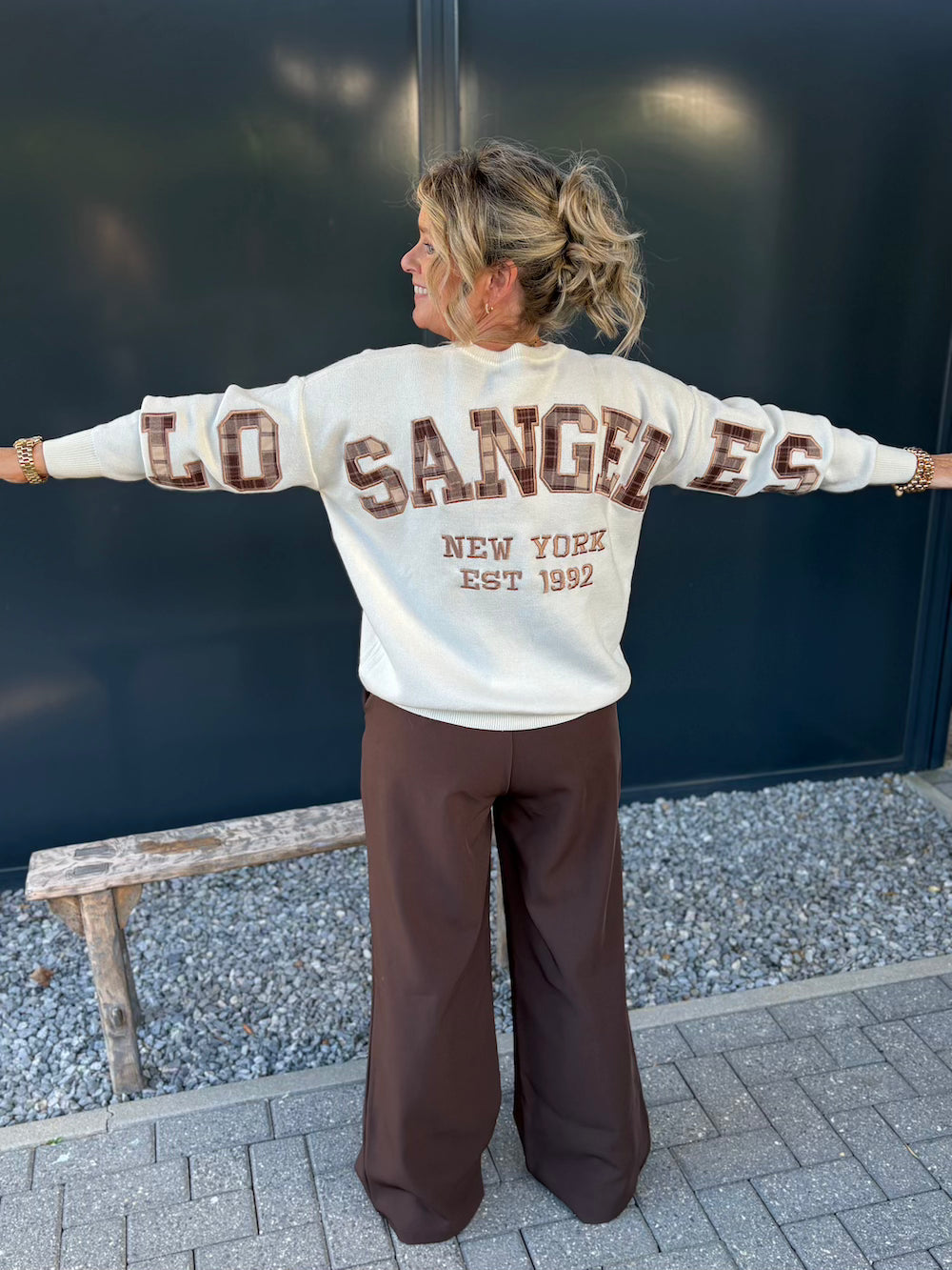 Trui Los Angeles bruine print