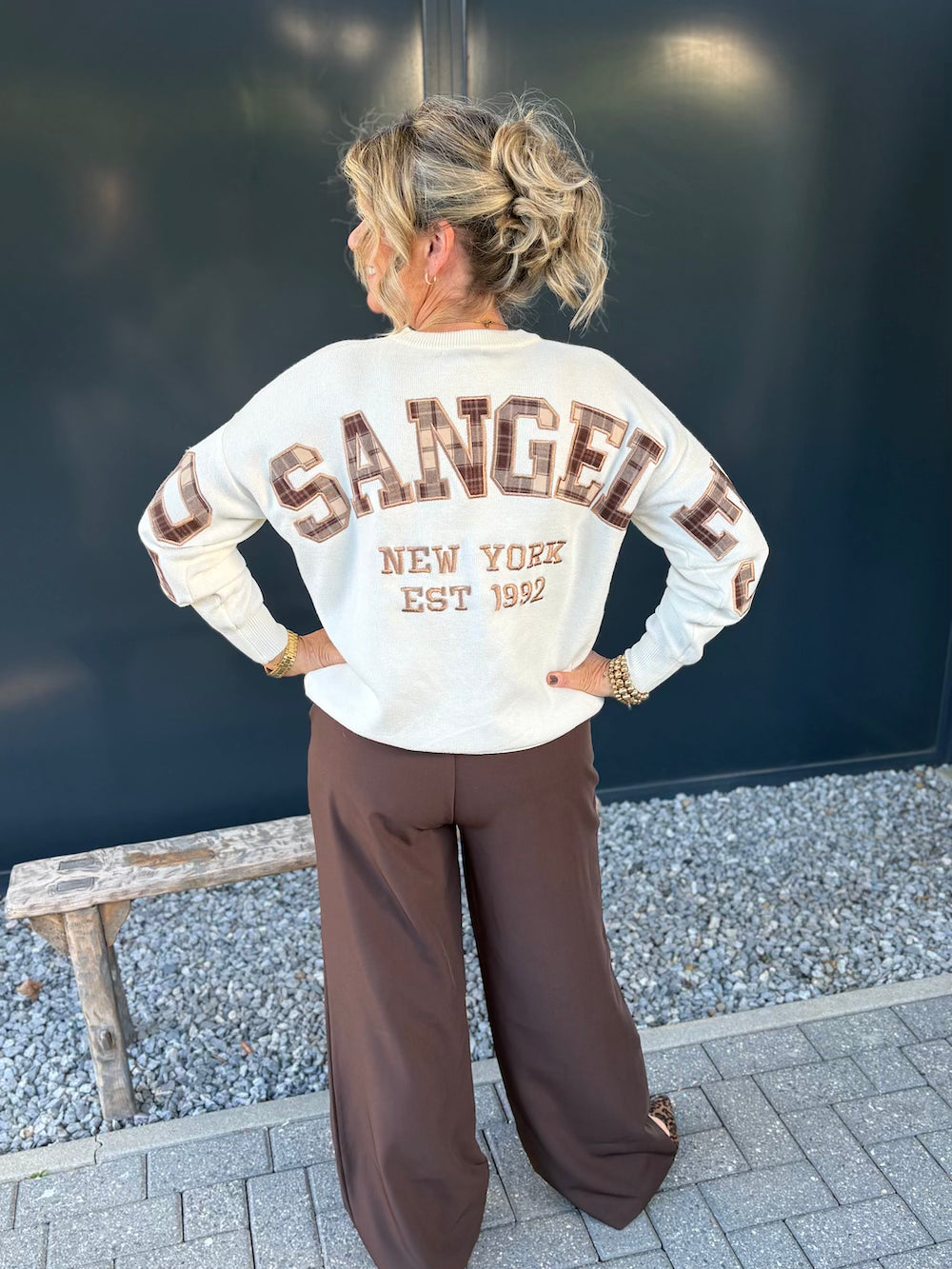 Trui Los Angeles bruine print