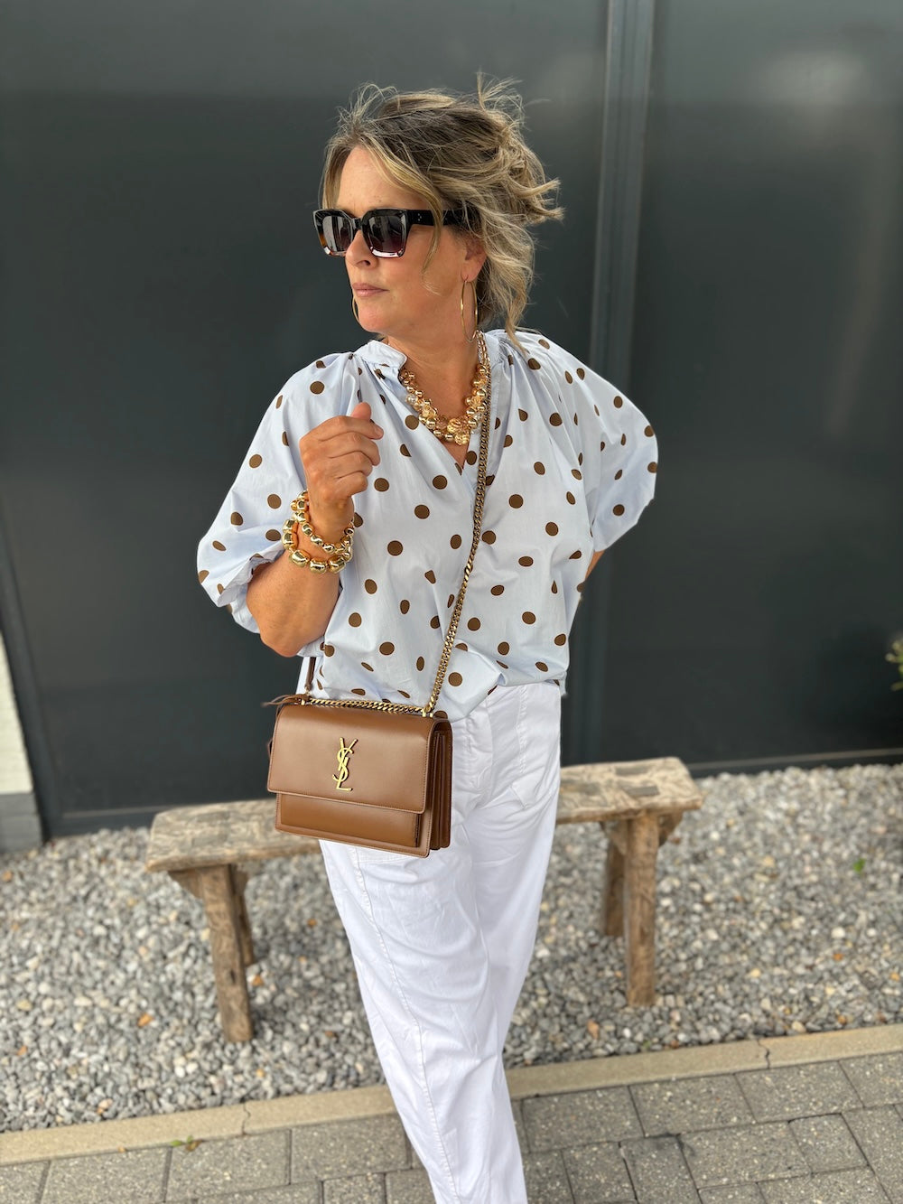 Blouse oversized polka dots