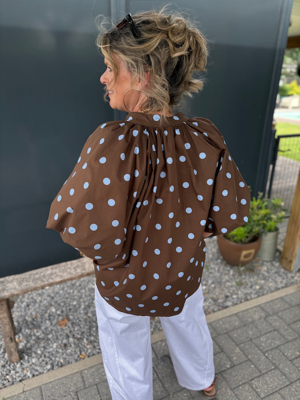 Blouse oversized polka dots