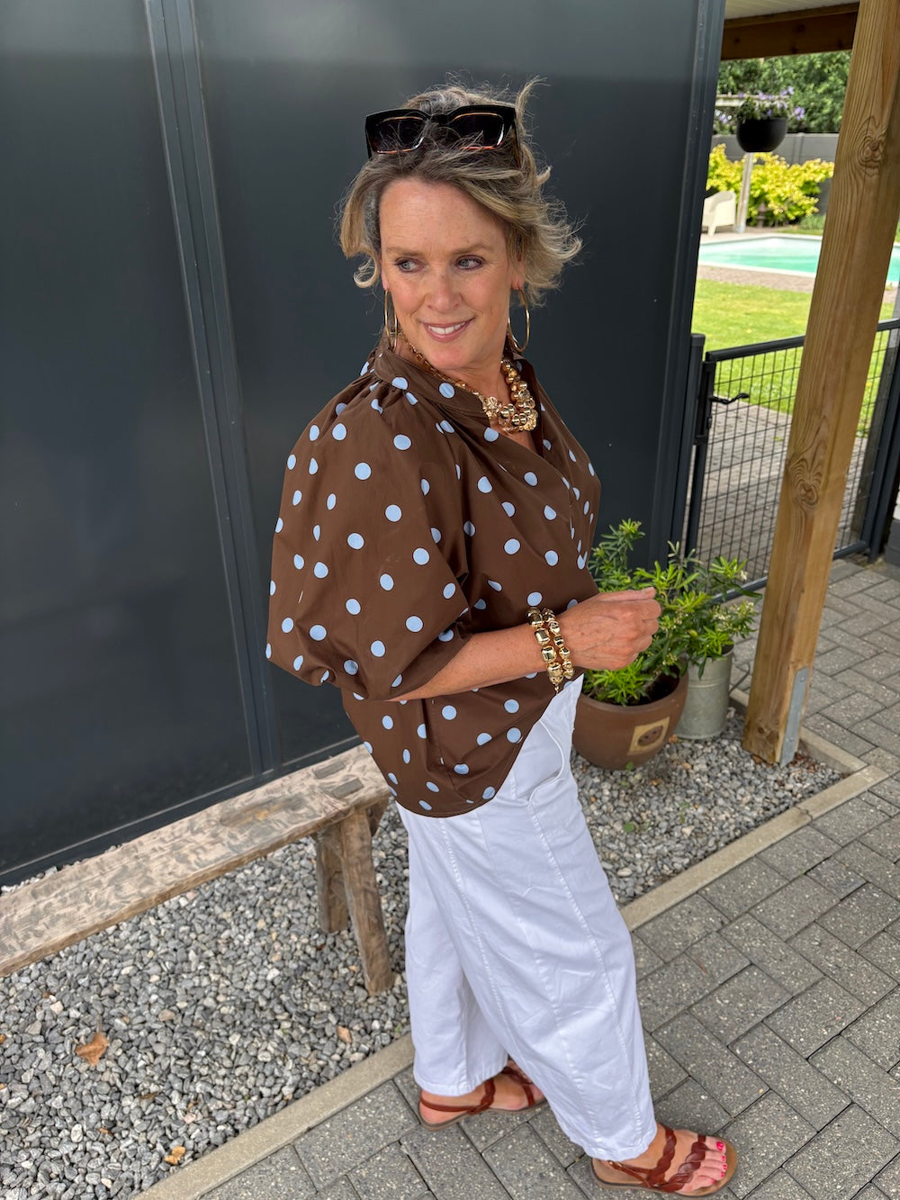 Blouse oversized polka dots