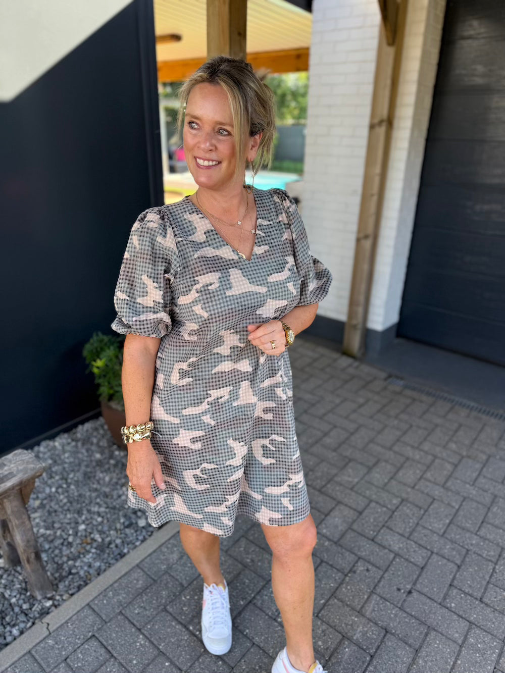 Army jurkje met pofmouw
