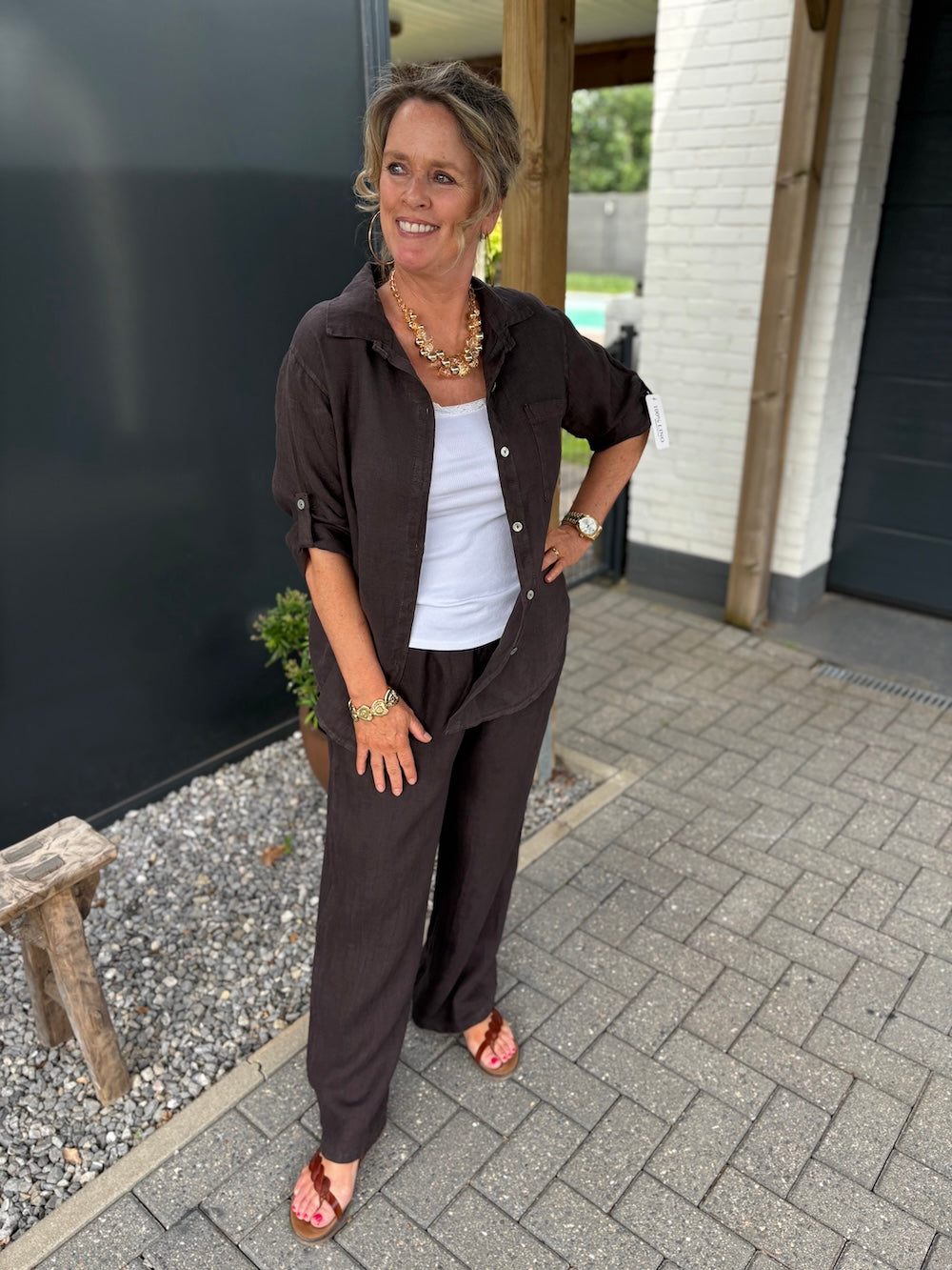 Set linnen bruin