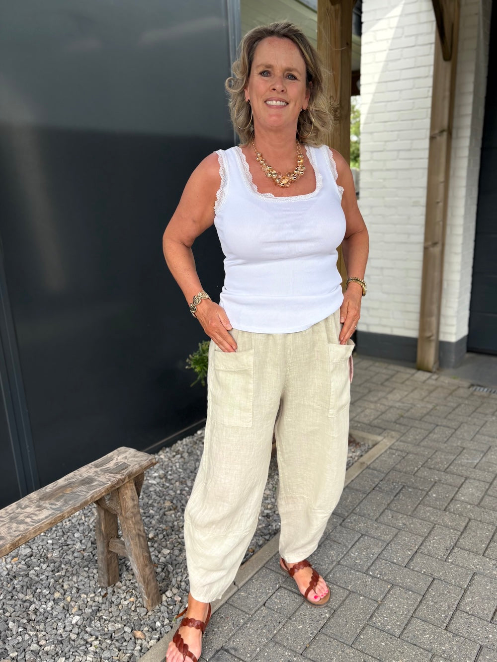 Linnen ballon broek