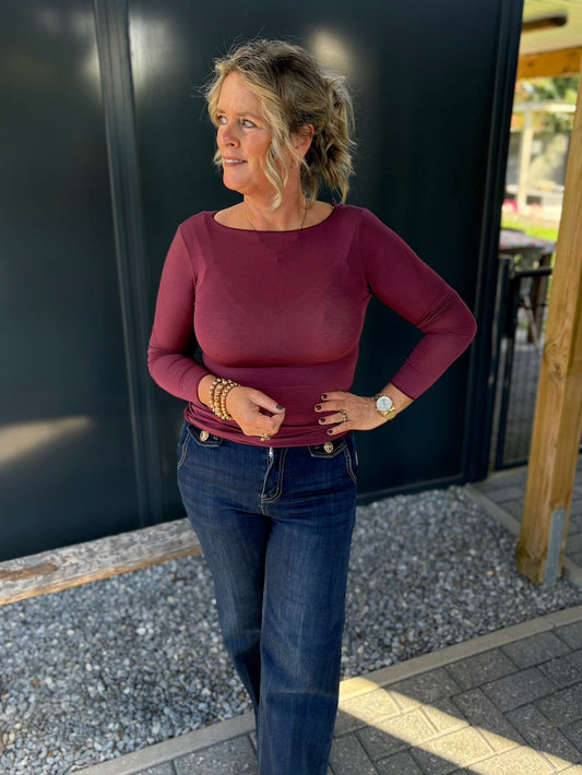 dun truitje met kasjmier bordeaux