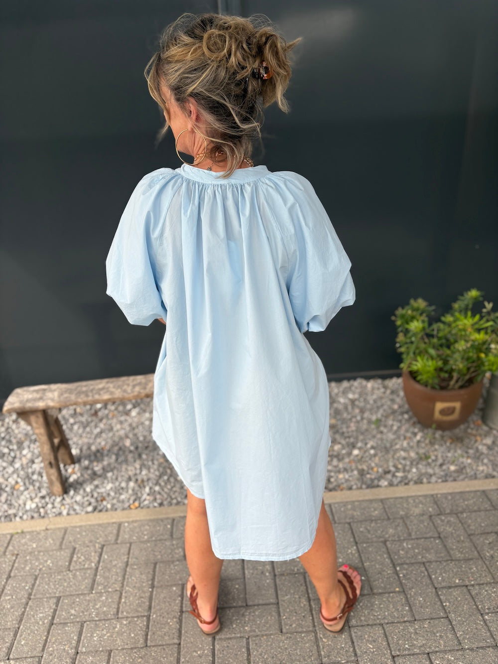 Zomerse jurk met pofmouw