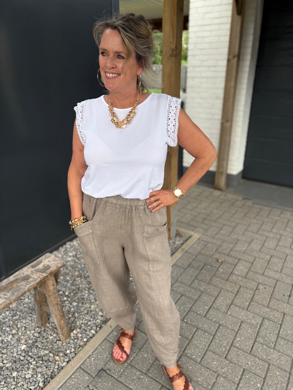 Linnen ballon broek