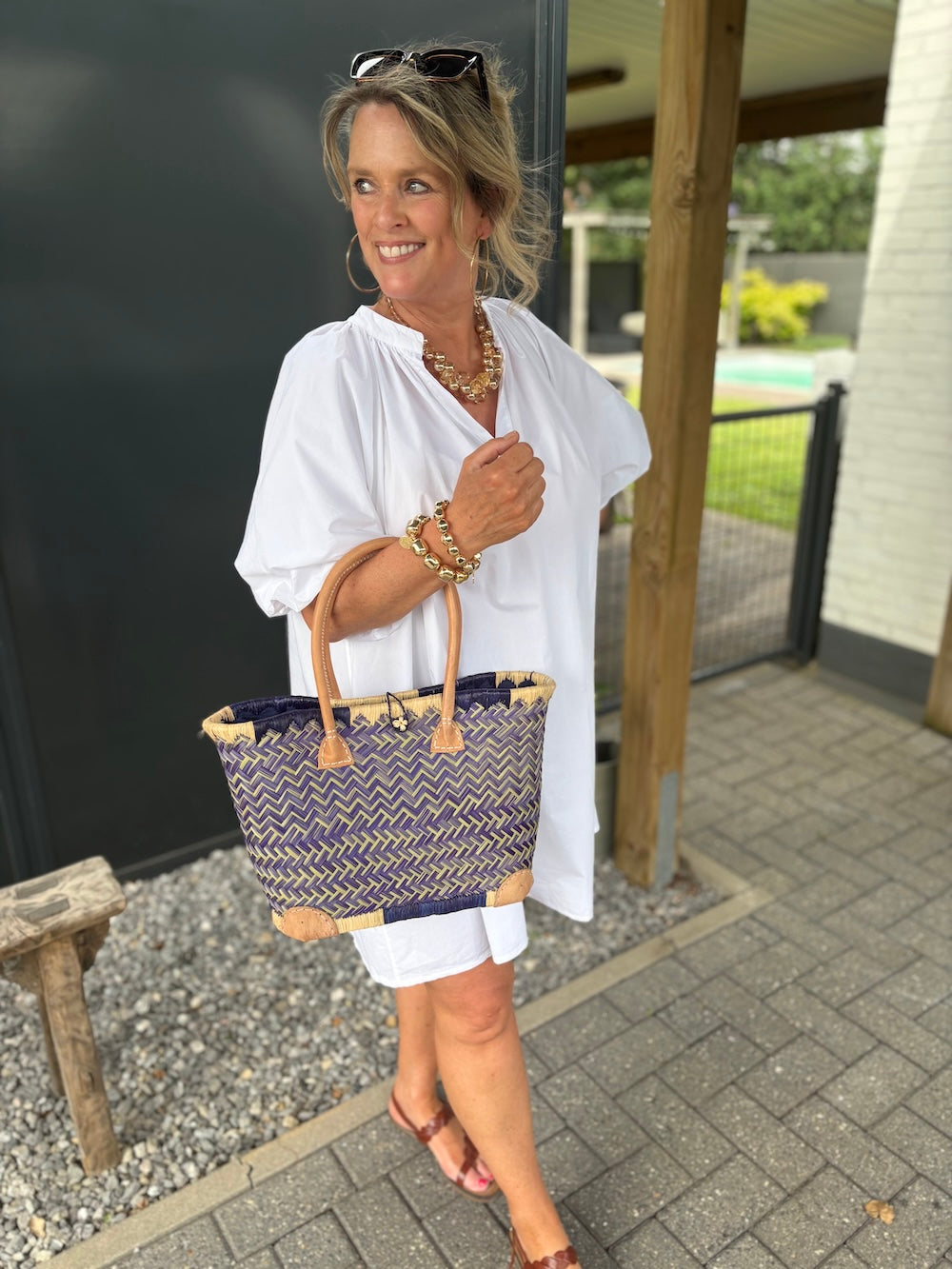 Zomerse jurk met pofmouw