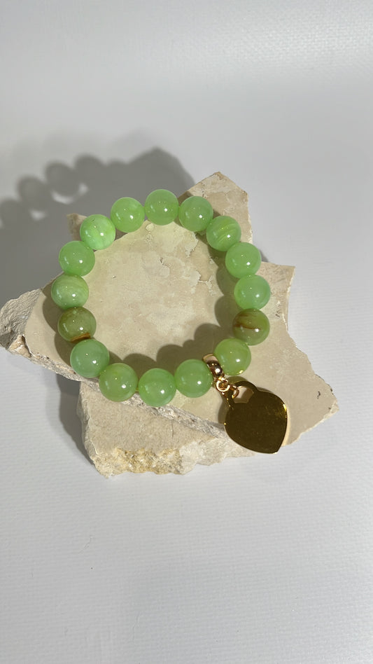 Armband glazen kraal met bedel groen
