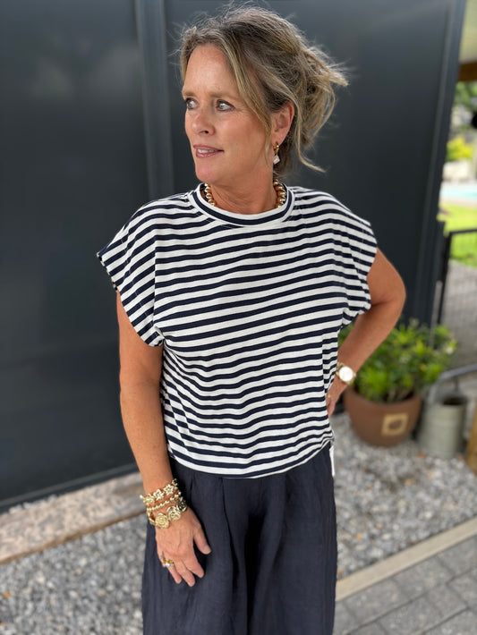 shirt blauw wit gestreept