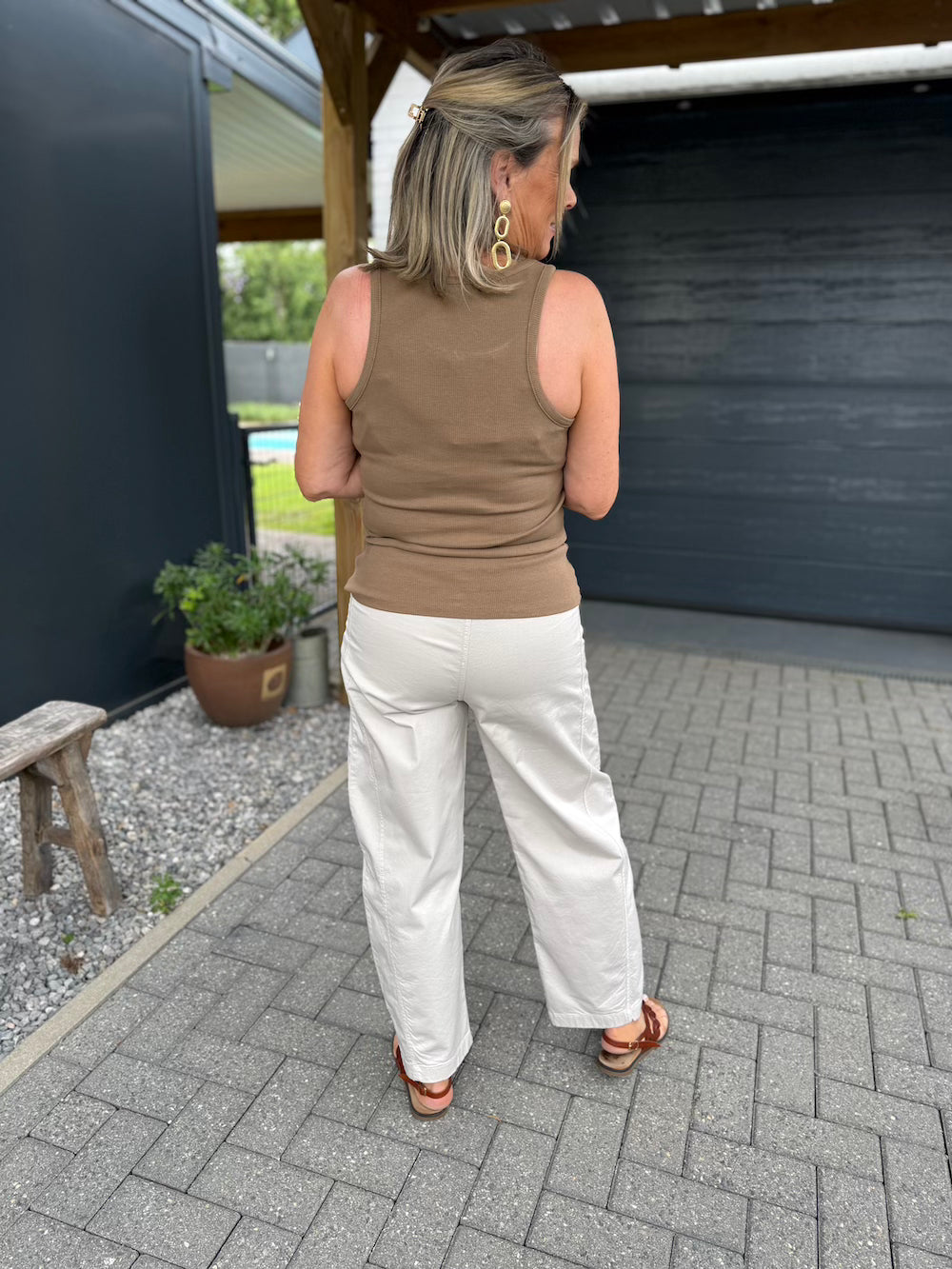 Ballon broek katoen crème